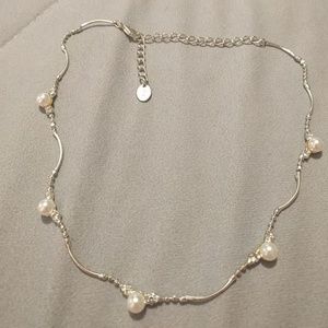 Pearl and white gem necklace
